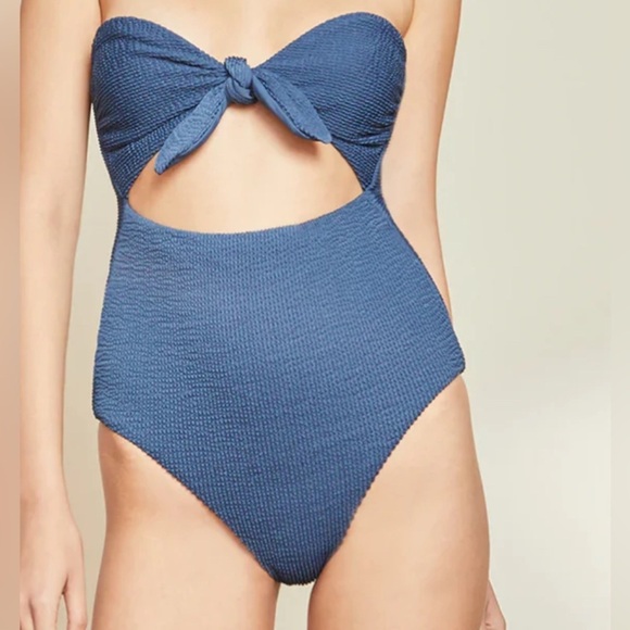 VERONICA BEARD - BETHANY CUTOUT ONE-PIECE SWIMSUIT OCEAN BLUE NWT - Picture 5 of 6